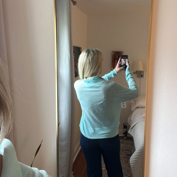 Vince Shirt‎ Womens XL Blue Collared Slim Fit Button Front Cotton Top - Picture 4 of 9